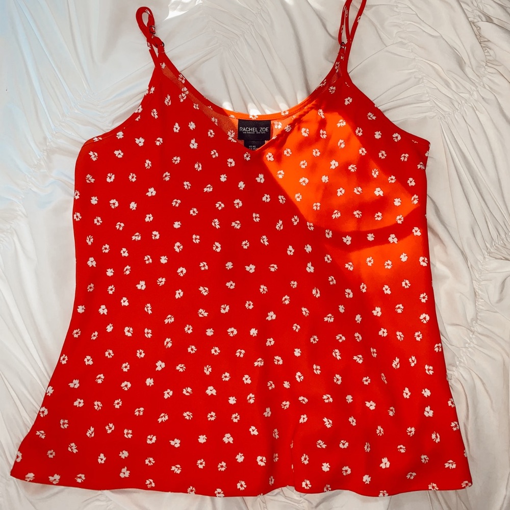 red flower tank top